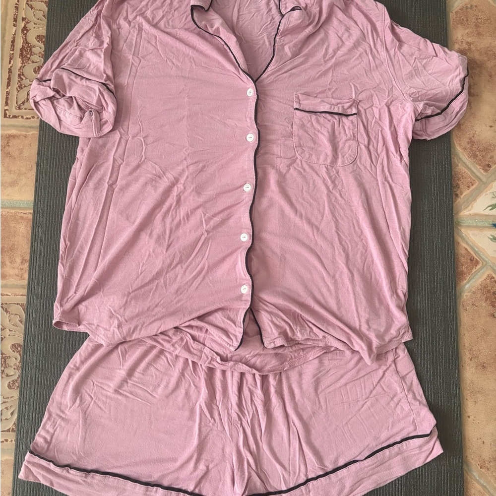 Pink Button-Up Sleepwear Set